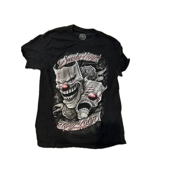 DOM Smile Now Cry Later Skull T-Shirt Mens M - Picture 1 of 3